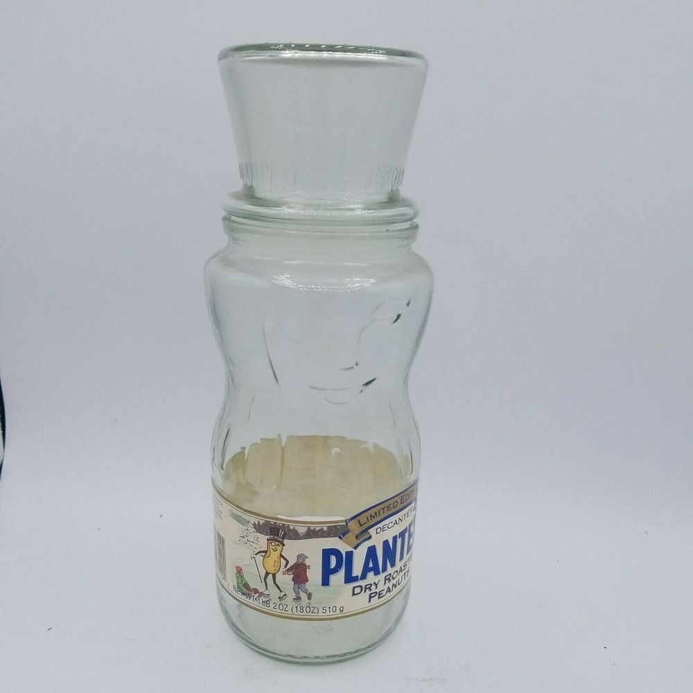 PLANTERS MR. PEANUT LIMITED EDITION HAPPY HOLIDAYS GLASS DECANTER